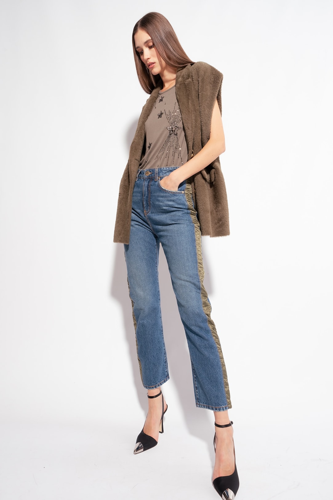 Vaqueros ceñidos con tela técnica PINKO en línea