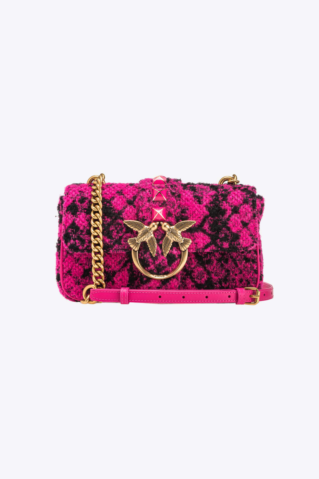 Snake Embellished Shoulder Bag In Black