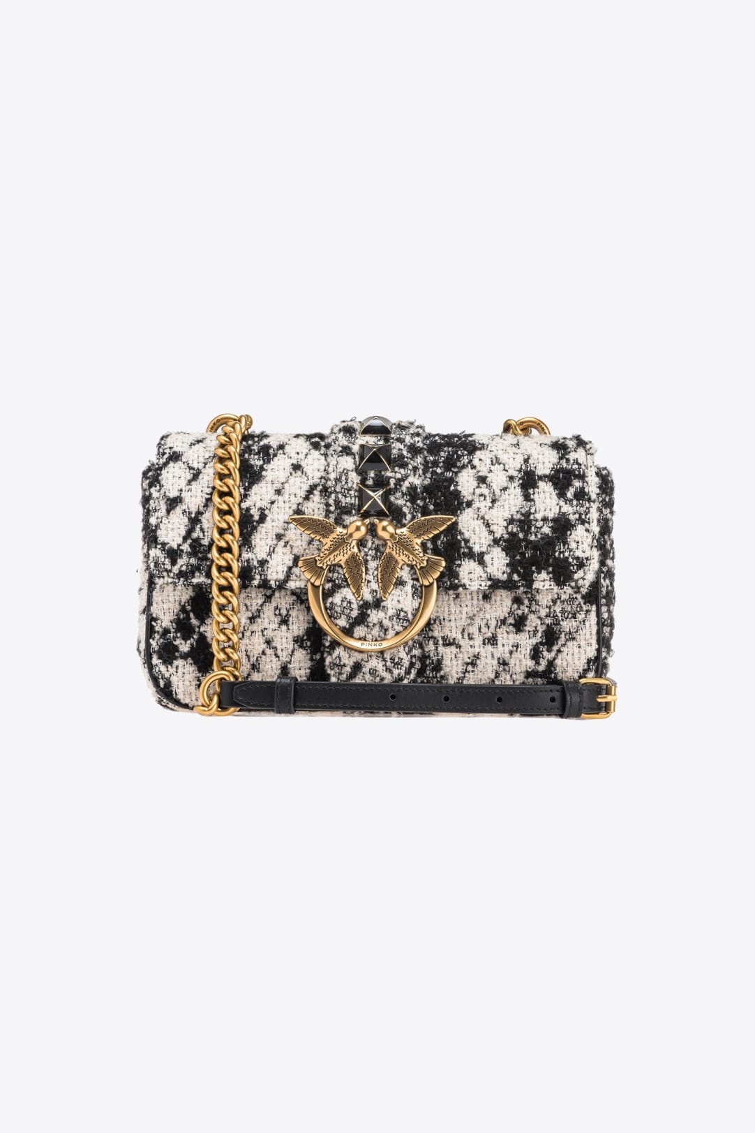 Snake Embellished Shoulder Bag In Black