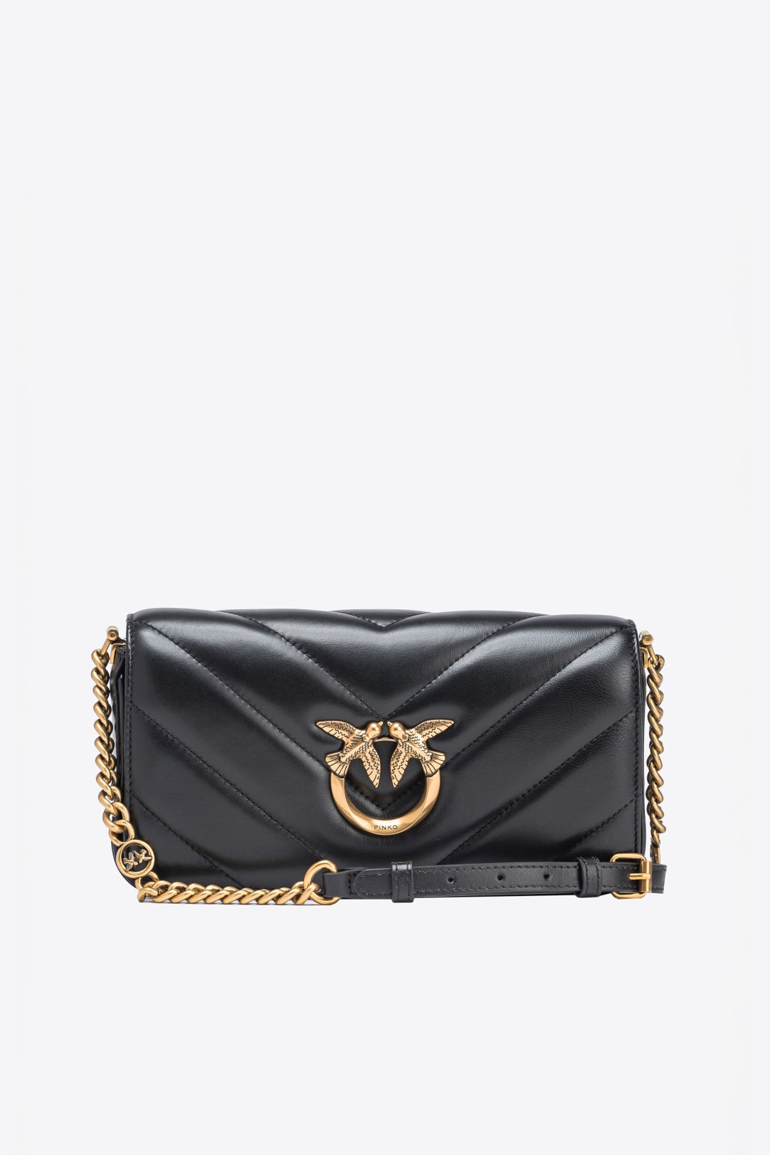 Baguette Chain Large - Black nappa leather bag