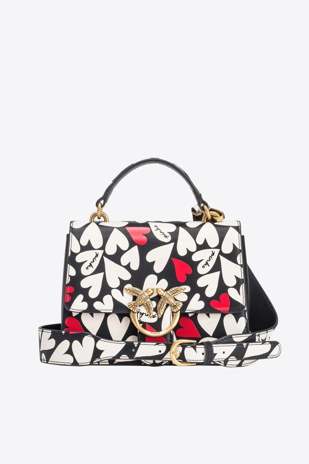 Mini Love Bag Top Handle Light with heart print PINKO → Shop Online