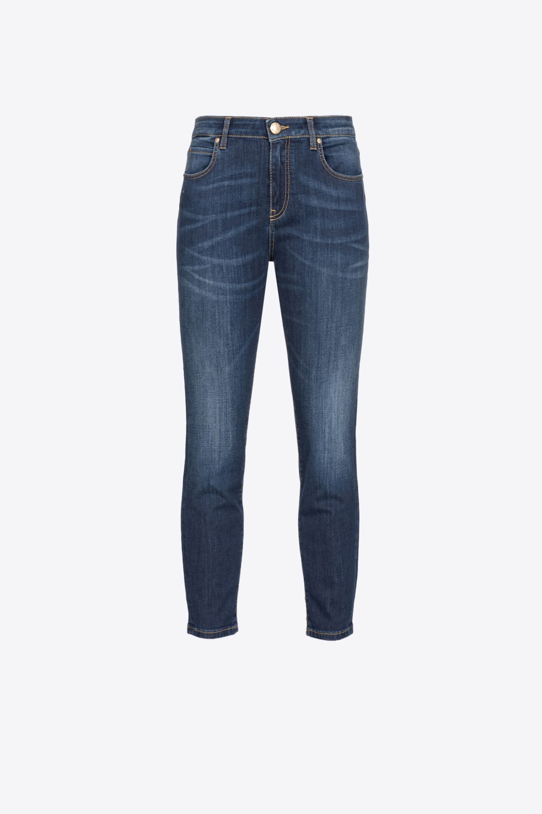 Skinny stretch denim jeans with embroidery on the back PINKO