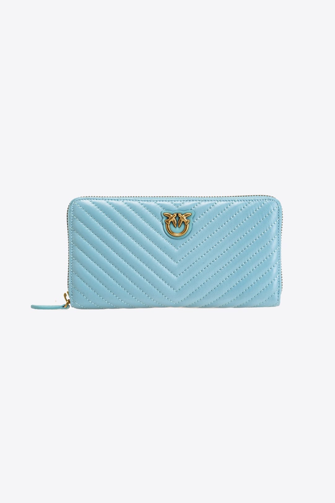 Zip-around wallet in chevron-patterned nappa leather PINKO → Shop Online