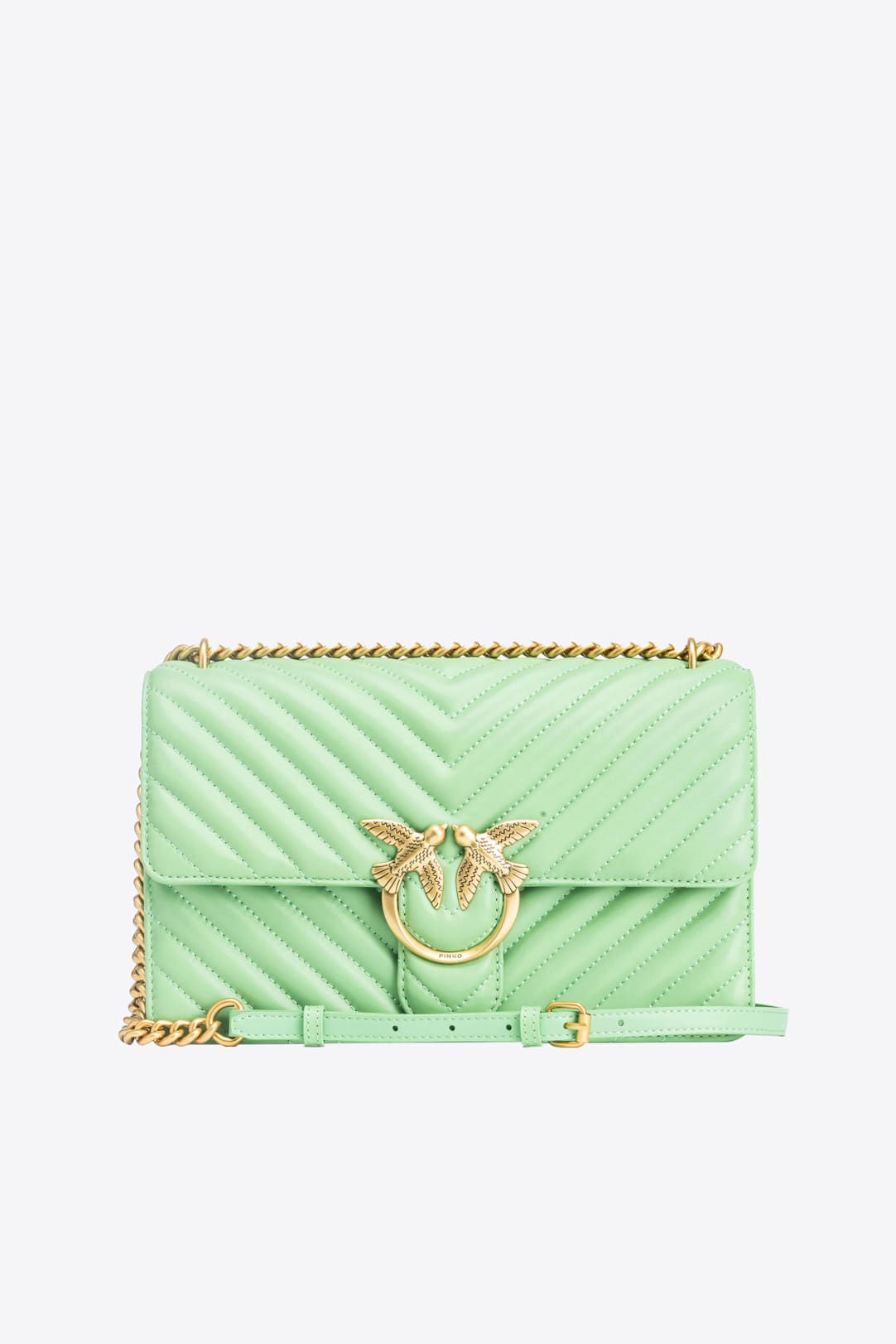 Bolsos Cruzados Pinko Oferta - Classic Love Bag Click Chevron Mujer Verde  Oliva Verdes Dorados