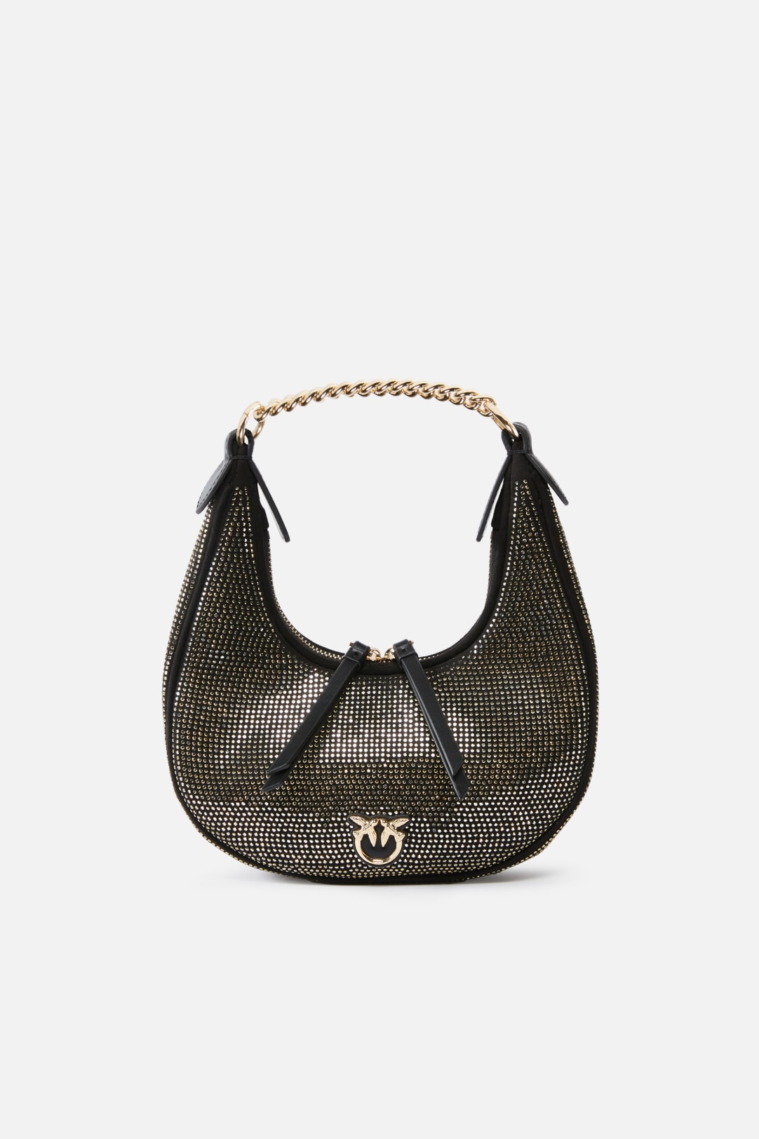 Fully rhinestoned mini Brioche Bag Hobo PINKO Shop Online