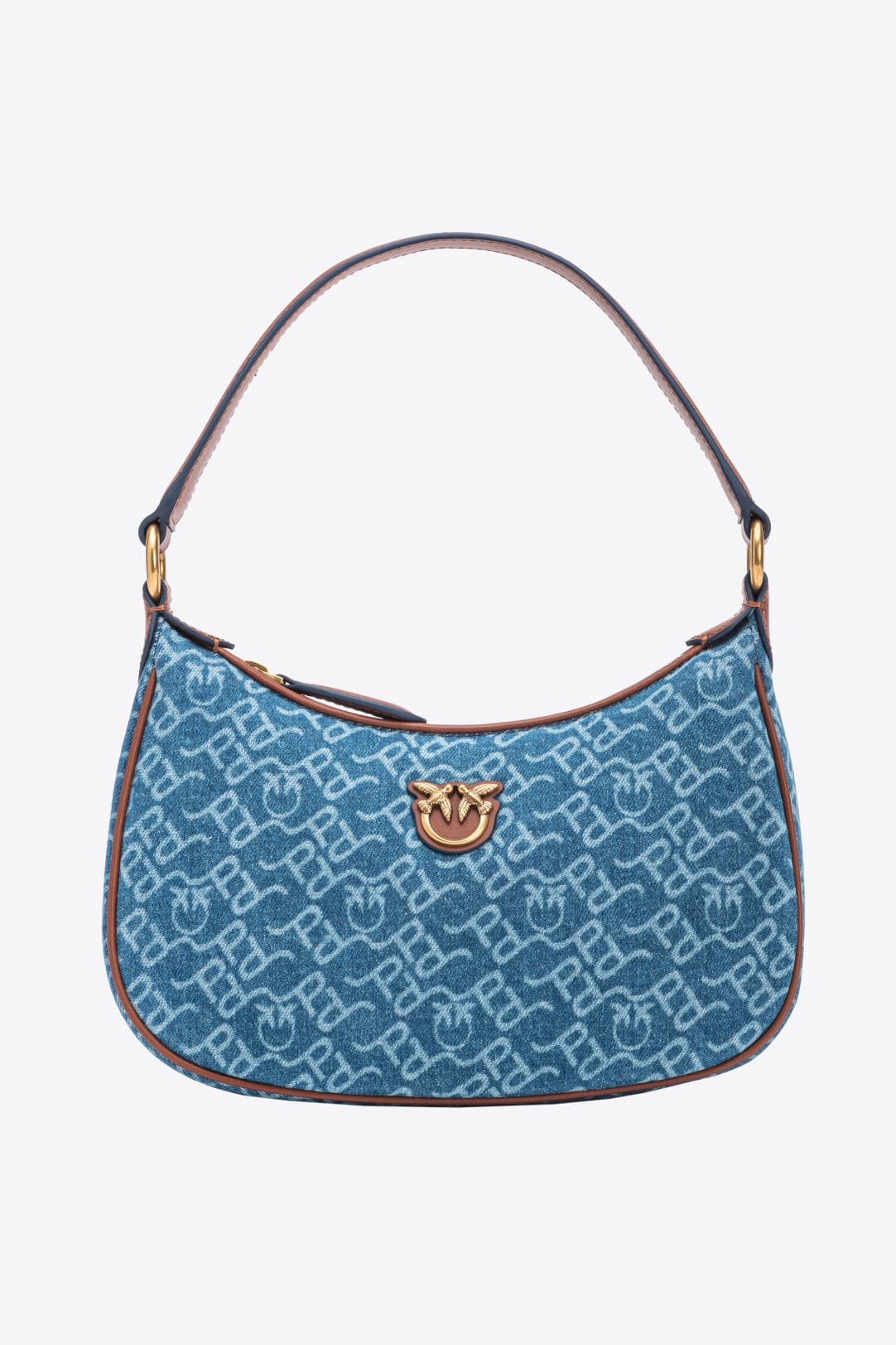 Mini Love Bag Half Moon Denim Logo PINKO Shop Online