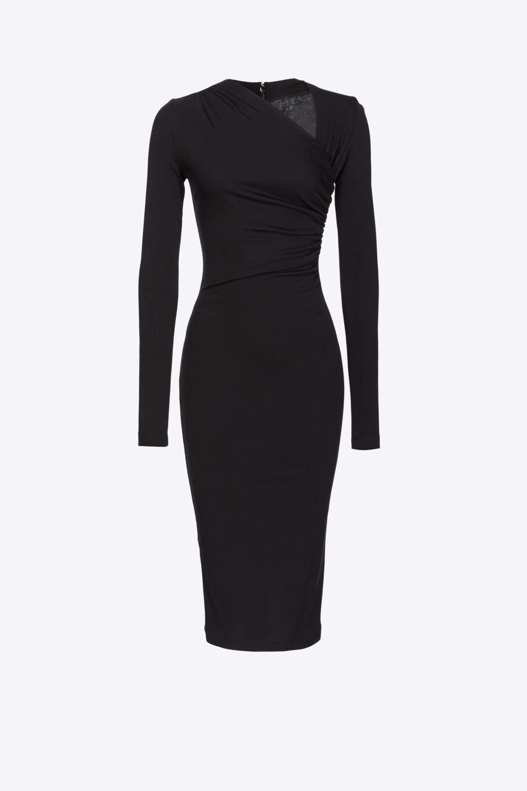 Calf length dress with side gather detail PINKO Shop Online