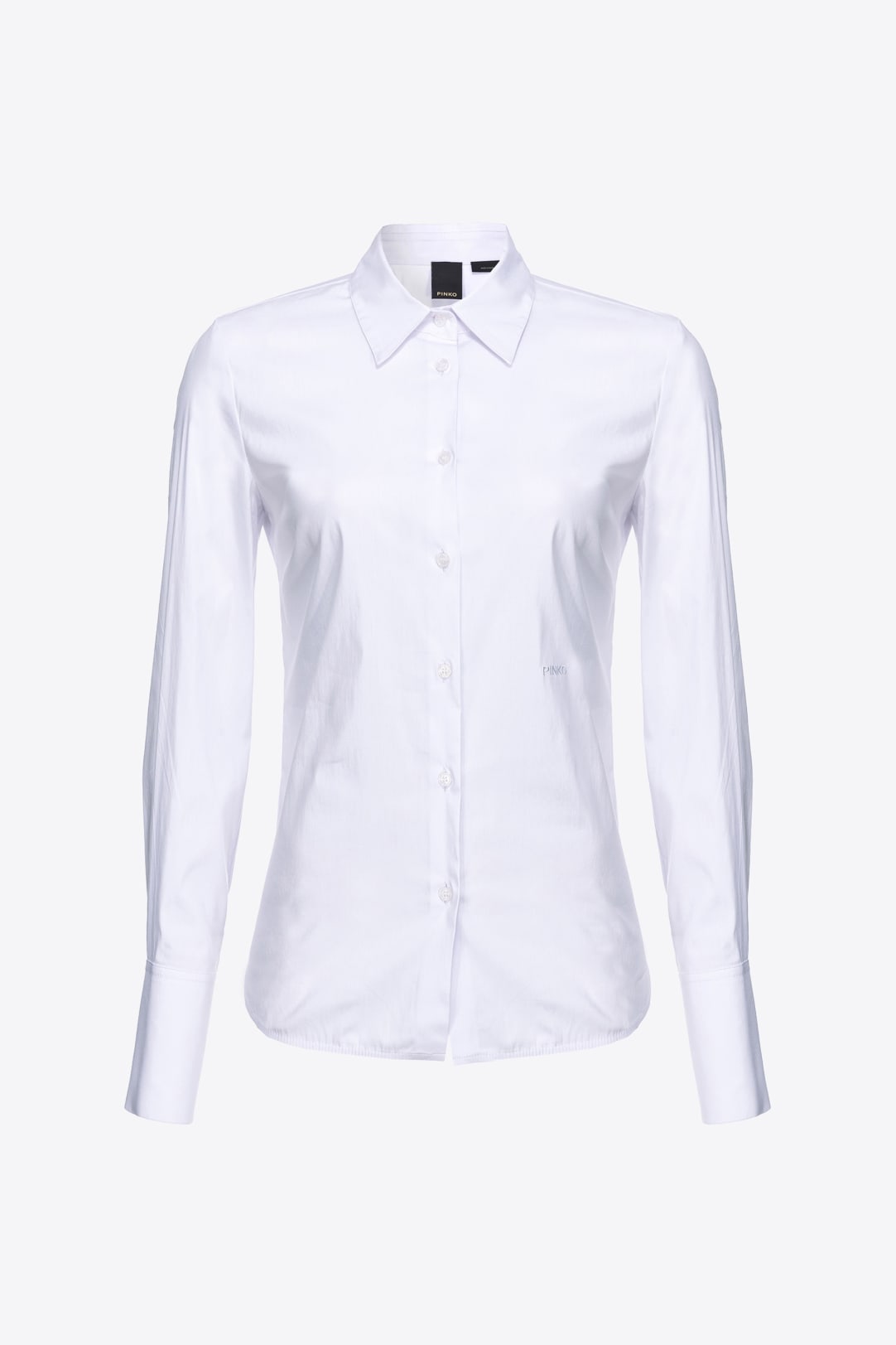 Camicia sfiancata in popeline logo ricamato Pinko Acquista Online