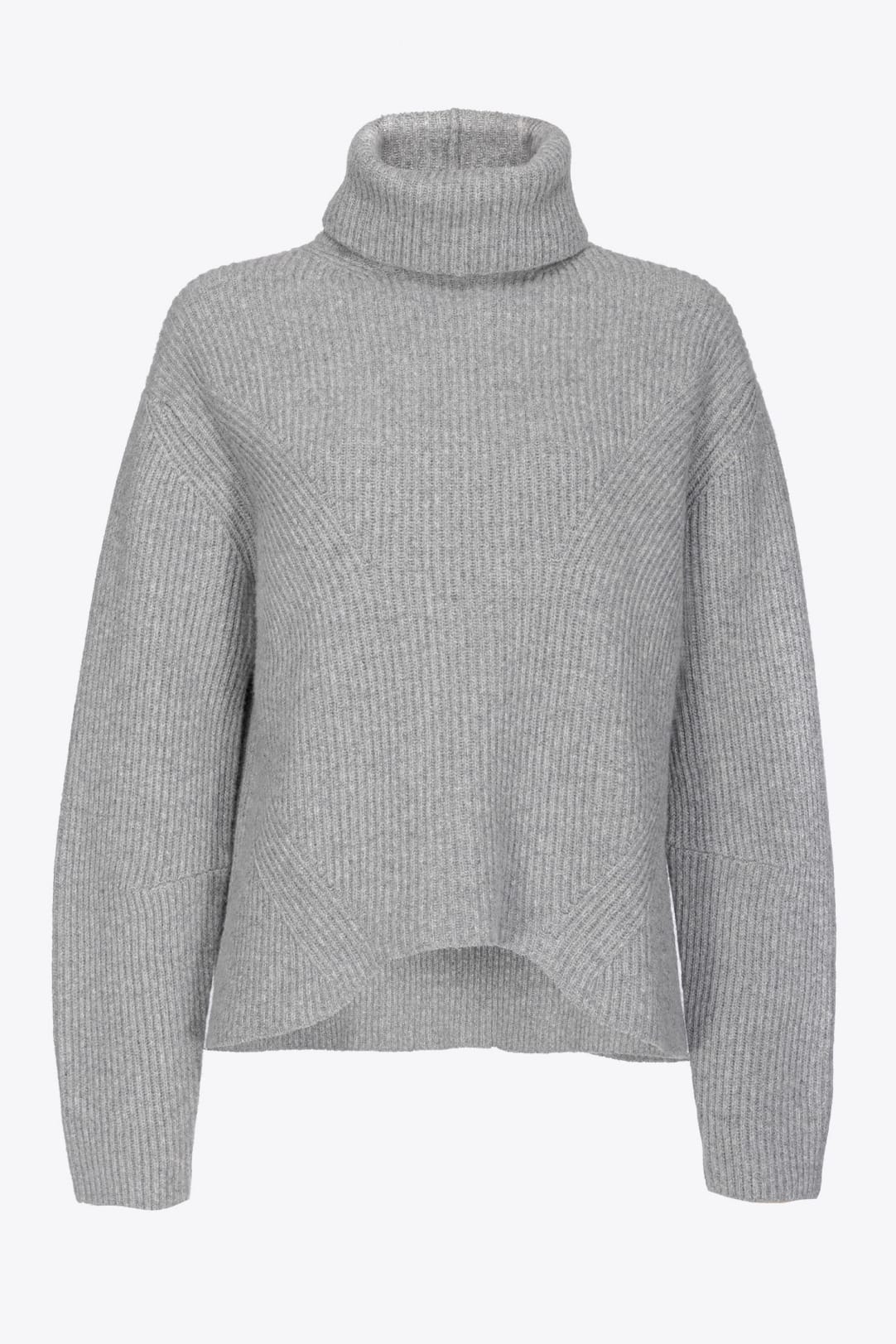 Grey Ribbed Turtleneck