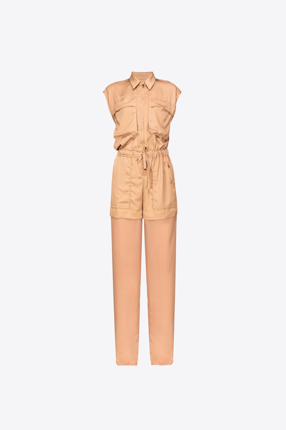 Beige Utility Jumpsuit