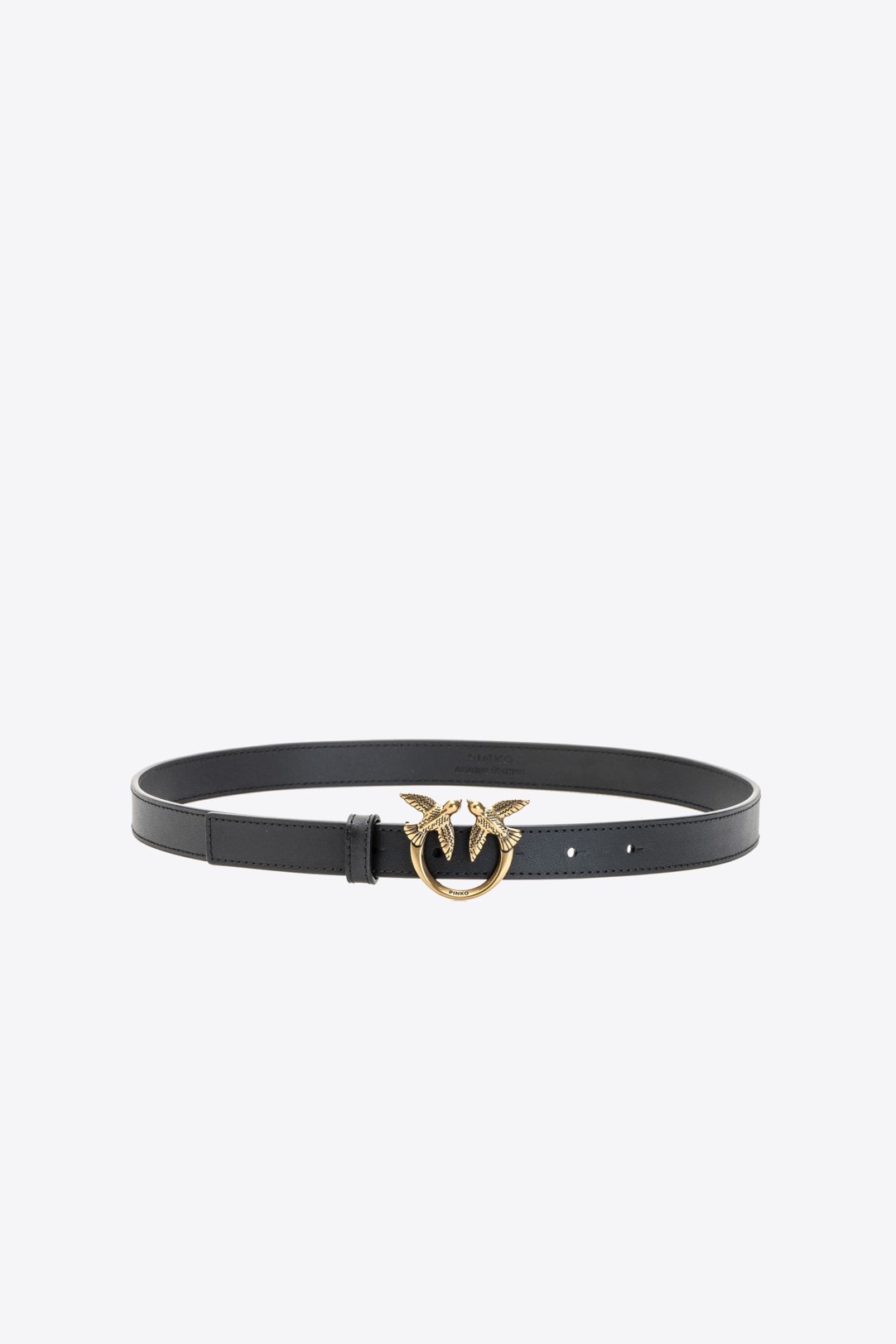 THIN LEATHER BELT - Black