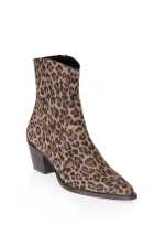 leopard print western ankle boots