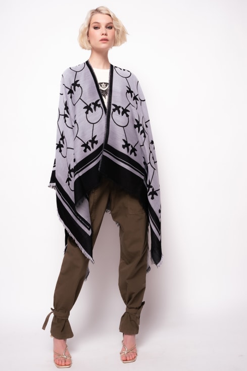 Pinko large love birds shawl アウター ポンチョ・ケープ jetunisie.com