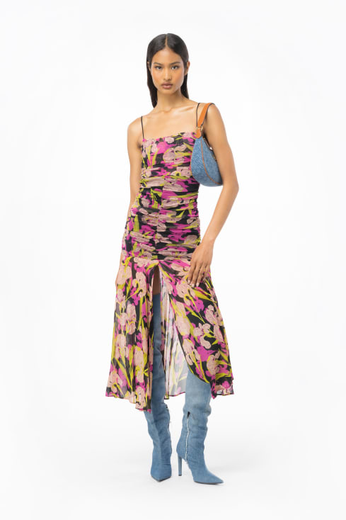 Pinko Womens Mid-Length Dresses  Maxi Monogram print shirtdress