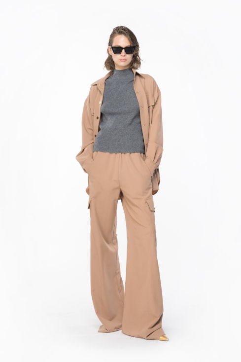 Pinko Pullover Online Shop - Womens Cropped Monogram Jacquard Brown/Beige