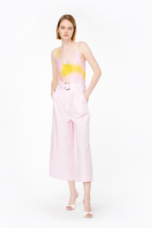 WIDE-LEG TROUSERS WITH BELT - Pink