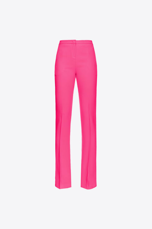 WIDE-LEG TROUSERS WITH BELT - Pink