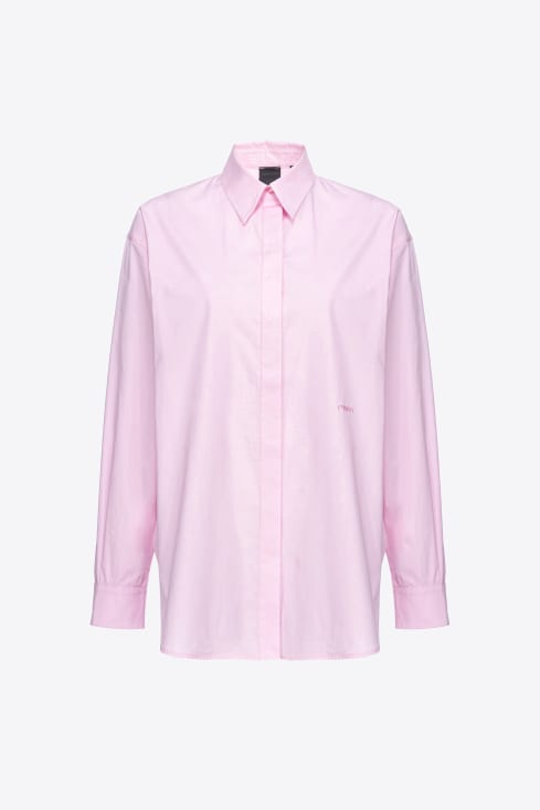 PINKO FASCINOSO SATIN STRETCH TOP WITH RUFFLES Woman Pink