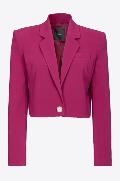 WJHWSX Blue Blazer for Women Work Regular Long Sleeve Mandarin Collar Suit  Jackets for Women Coat Hot Pink 