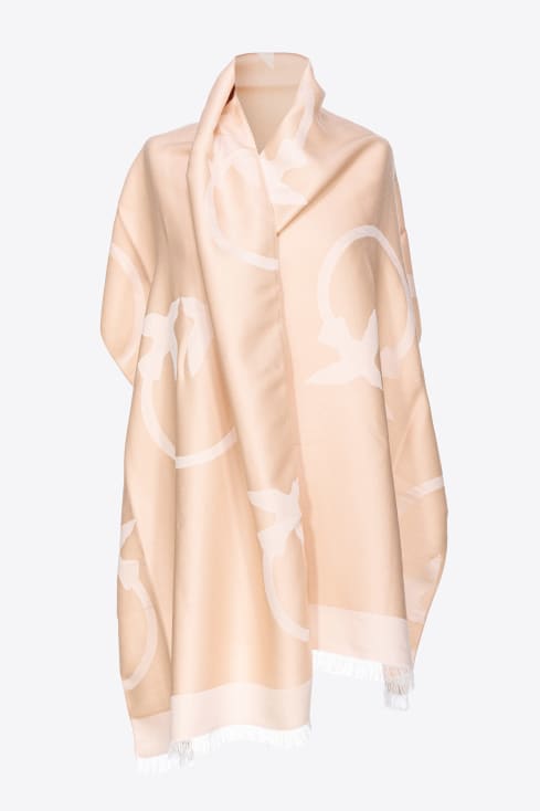 PINKO logo-print Two-Tone Scarf