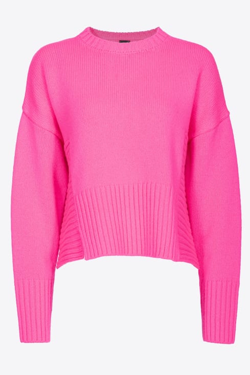 PINKO: monogram cardigan in mohair blend - Pink