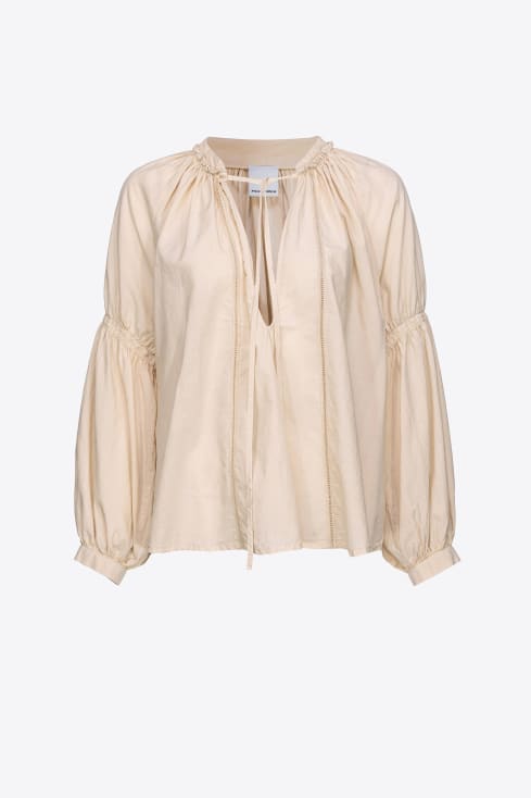 Openwork details chiffon blouse