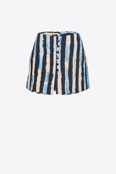 Pinko Calma Bleached Denim Butterfly Shorts in Blue