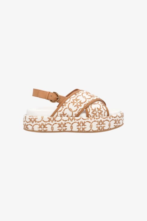 Mejores Sandalias Pinko - Rhinestone Knot Mujer Doradas