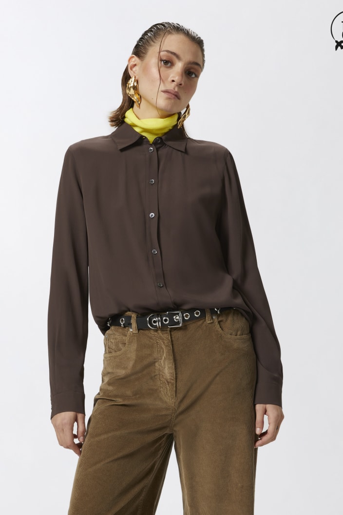 Рубашка Из Смесового Шелкового Крепдешина