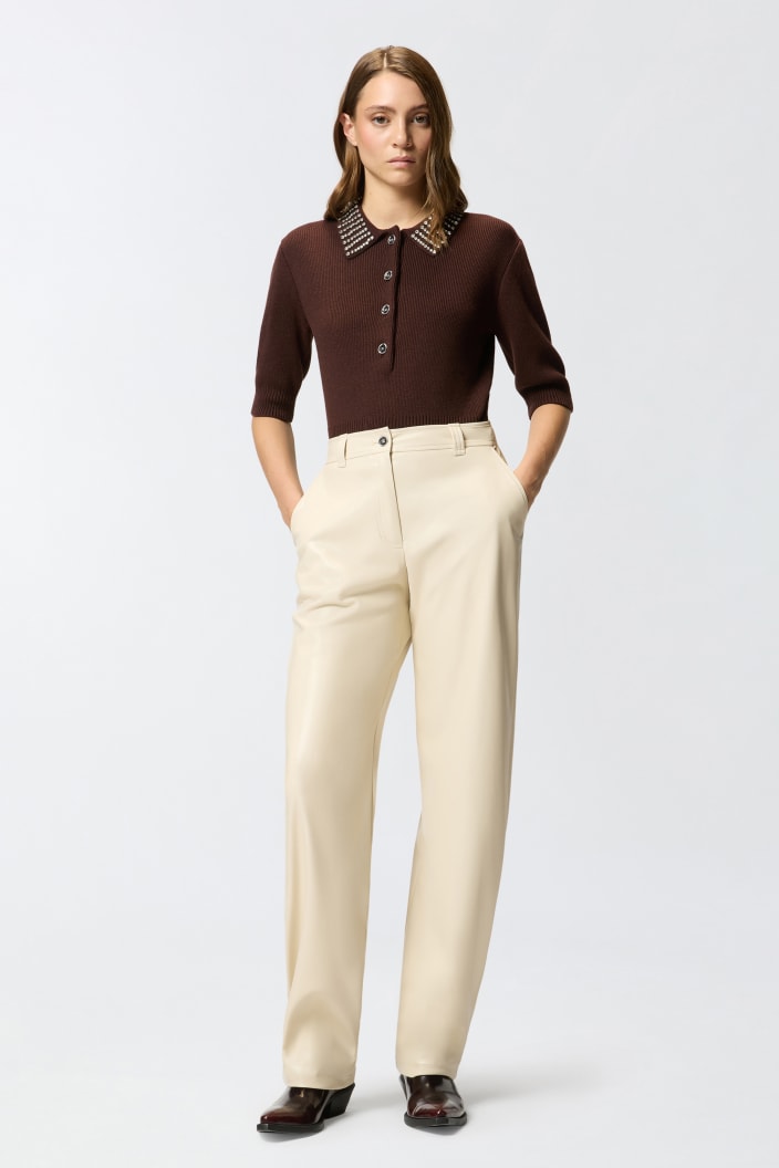 Pantalones Globo Efecto Piel Tacto Suave