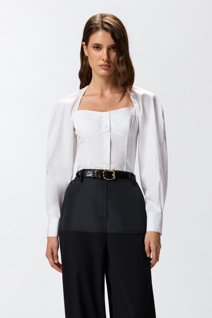 Camicia Bustier In Popeline