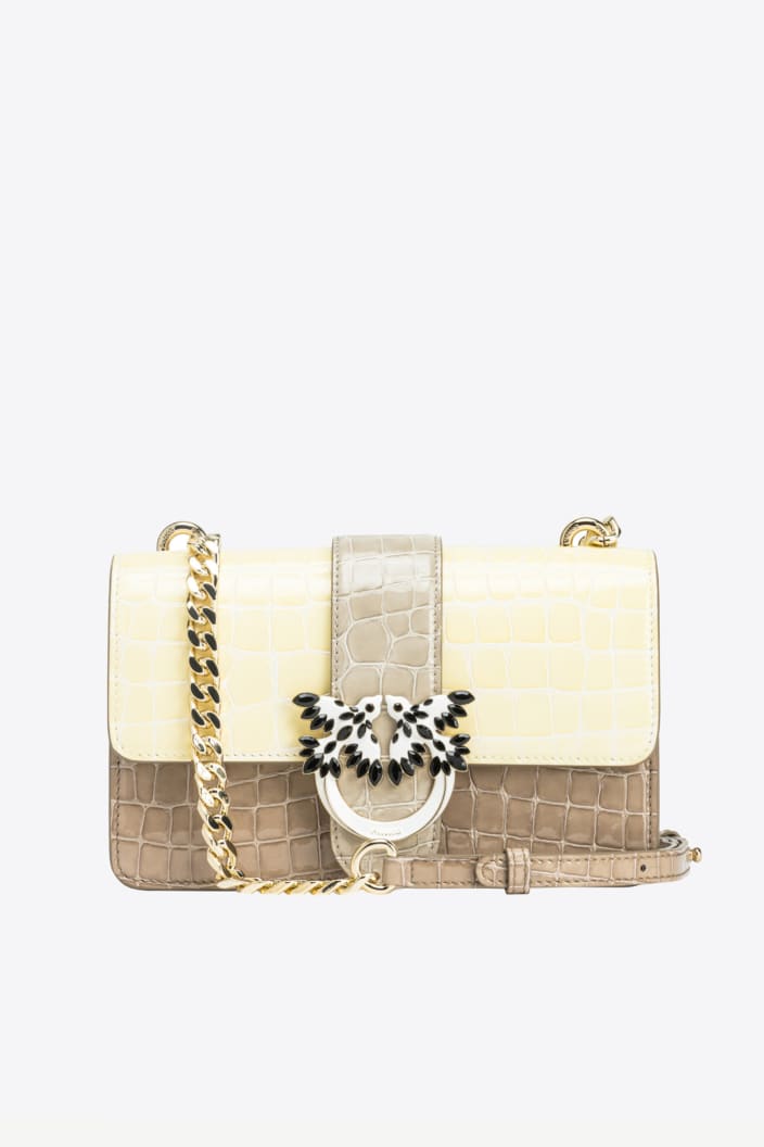 Mini Love Bag One Kroko Glänzend Zweifarbig Pinko Galleria