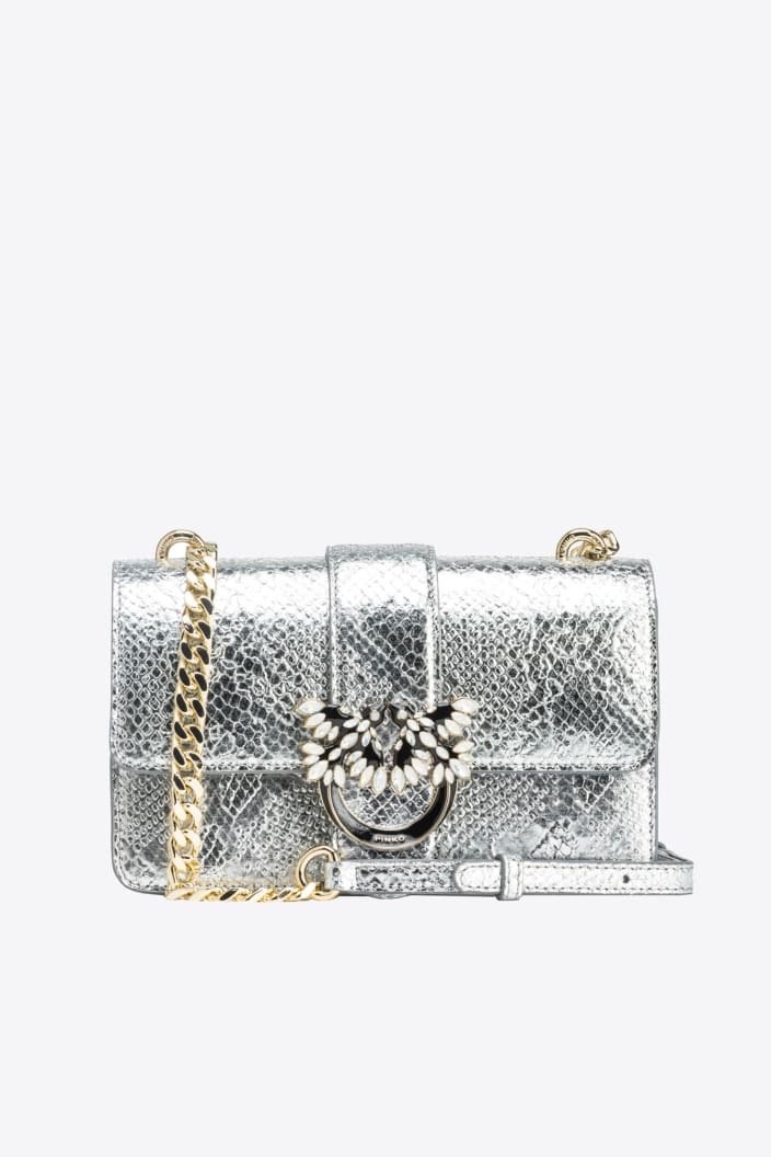 Pinko Galleria Mini Love Bag One In Punched Reptile Skin