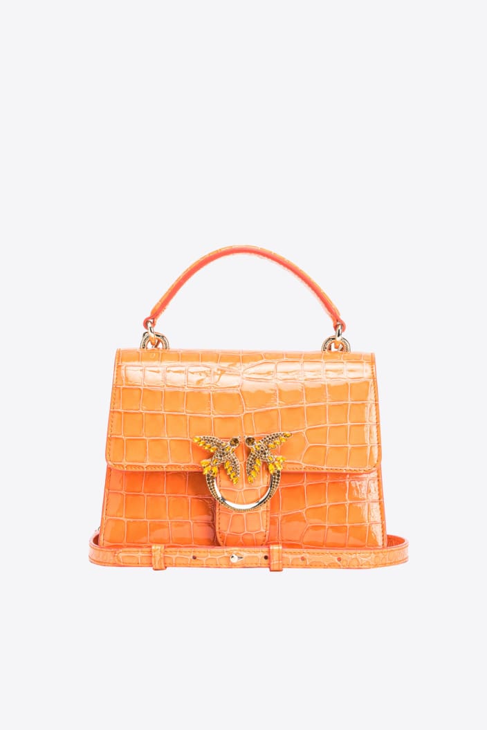 Mini Love Bag One Top Handle Light Krokoprägung Glänzend Pinko Galleria