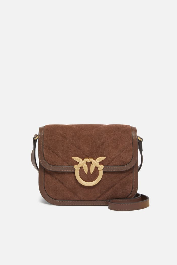 Kleine Schultertasche Mini Love Bag Box Aus Veloursleder