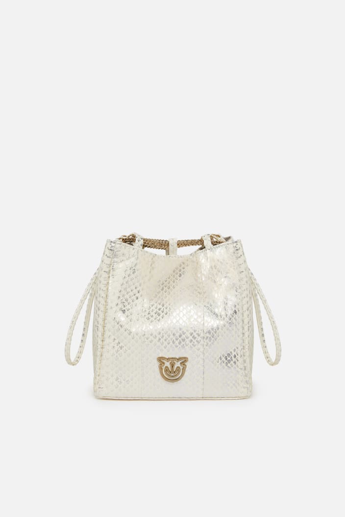 Pochette Cubo Mini De Reptil Laminado Pinko Galleria