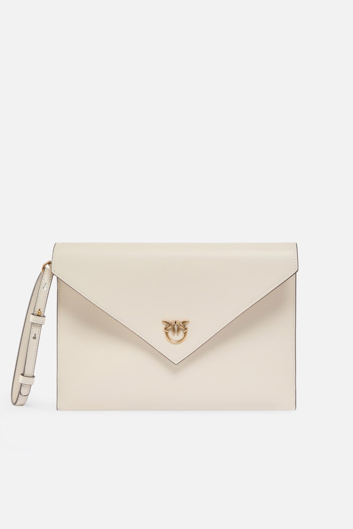 Pochette A Mano In Pelle Con Logo Love Birds