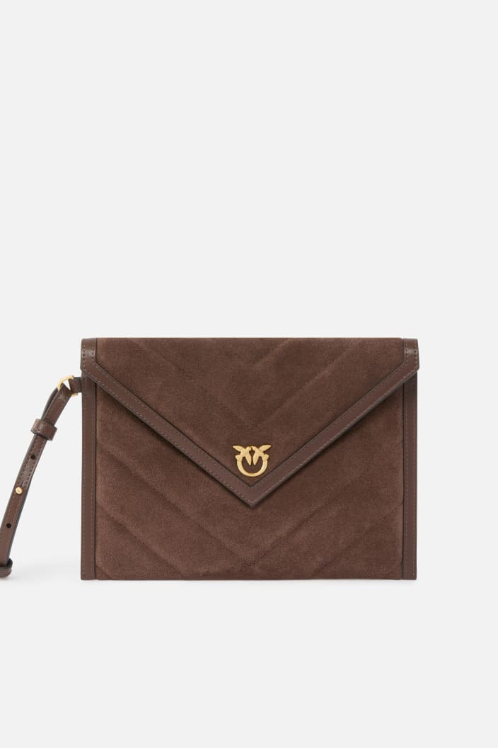 Bustina In Pelle Scamosciata Con Logo Love Birds