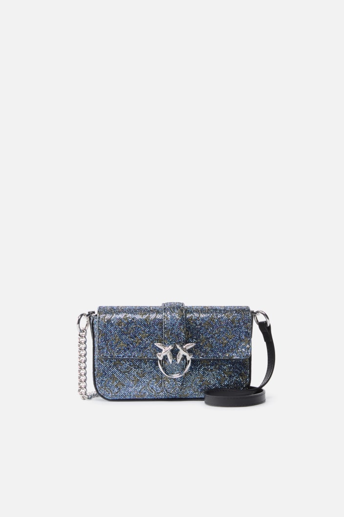 Borsa A Spalla Baby Love Bag Slouchy In Pelle Full Strass