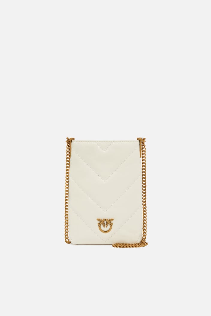 Funda Bandolera Para Smartphone De Piel Chevrón