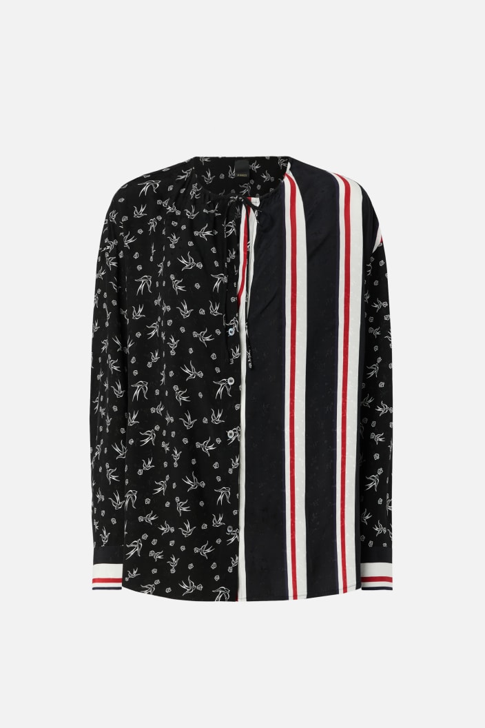 Camisa De Viscosa Jacquard Estampada