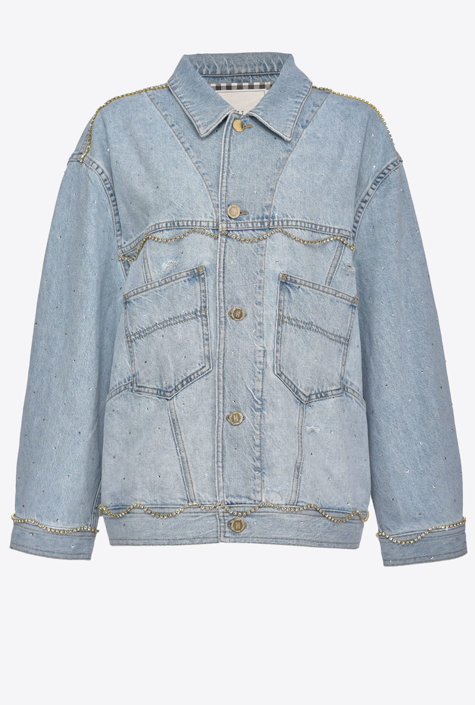 ラインストーン付き デニムジャケット - Pinko