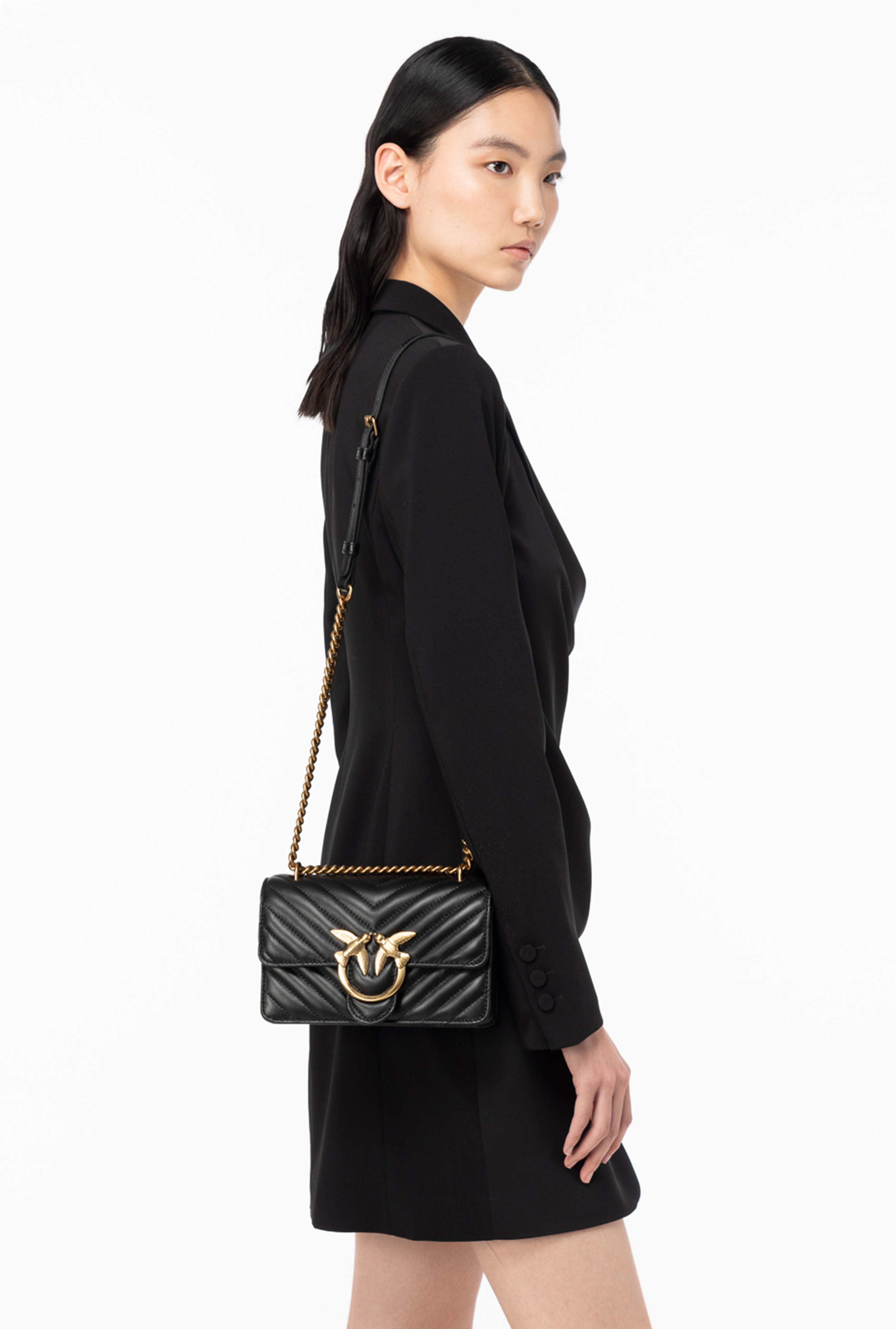 Chevron quilted mini love shoulder bag sale