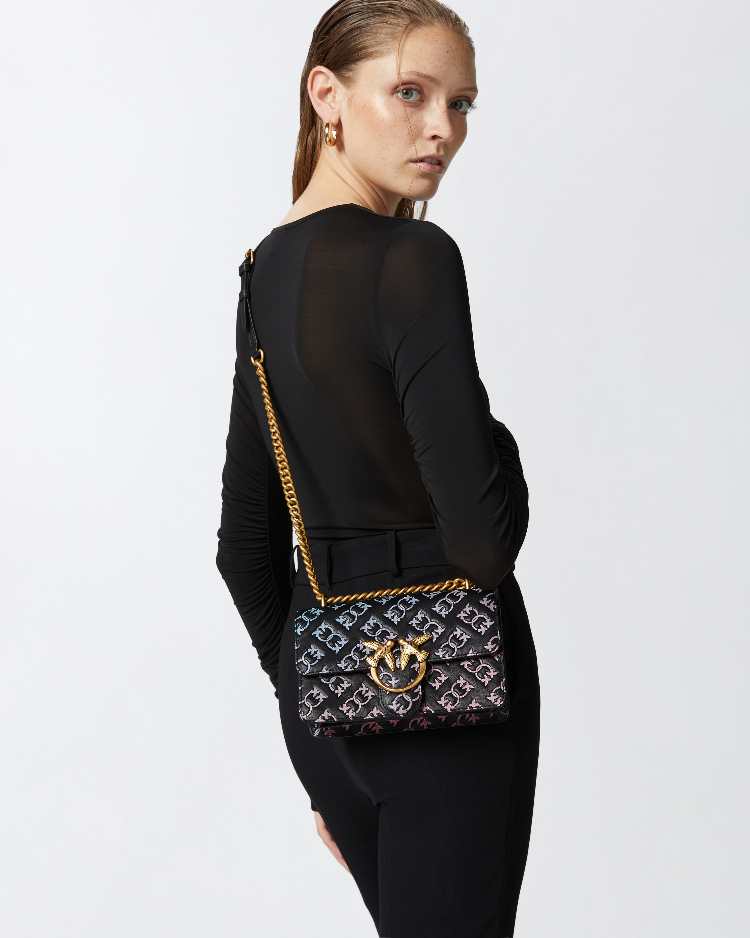 Mini Love Bag crossbody bag with multicoloured imprimé logo Mini Love Bag crossbody bag with multicoloured imprimé logo