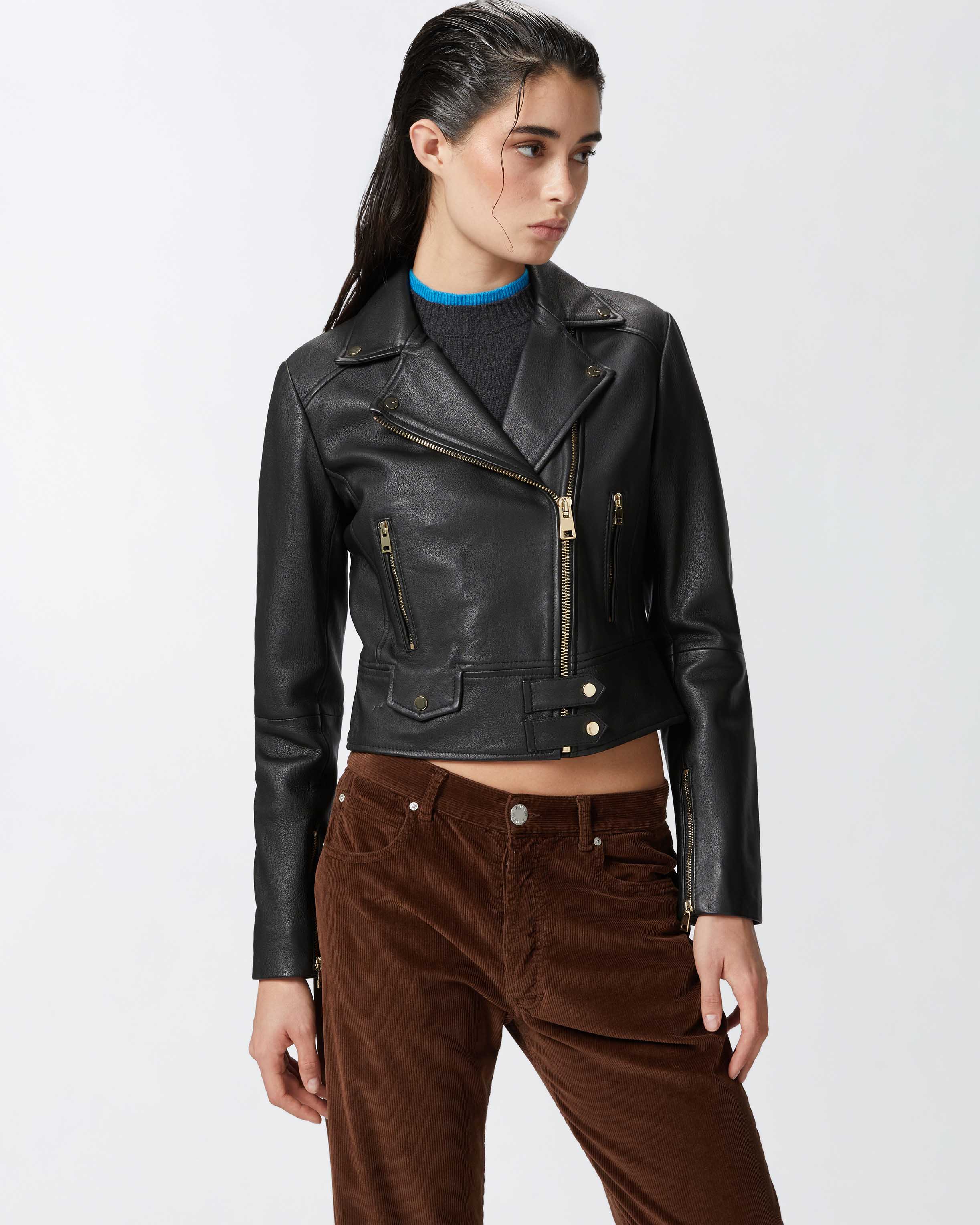 Nappa leather biker jacket PINKO → Shop Online Nappa leather biker jacket PINKO → Shop Online