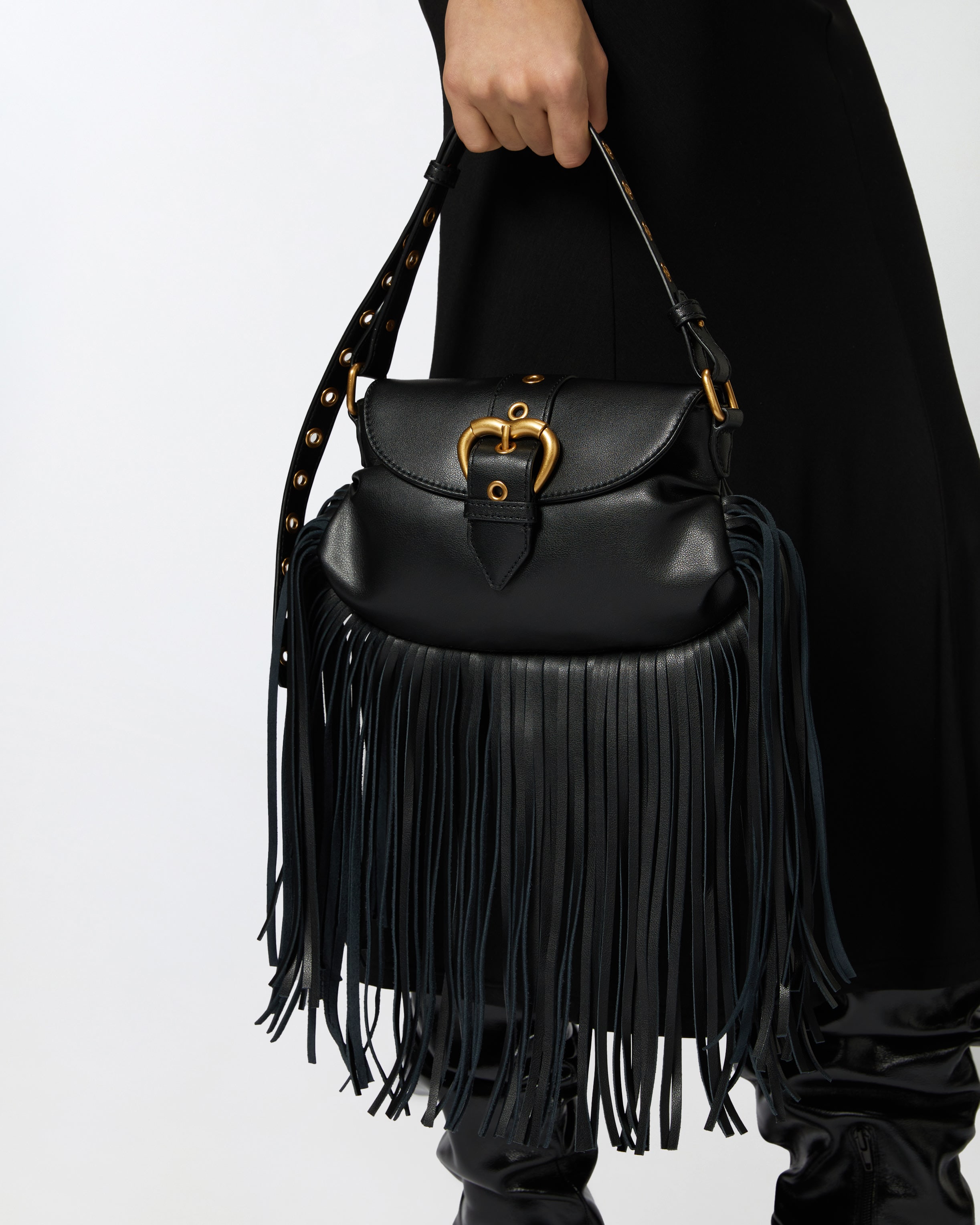 Jolene mini shoulder bag with long fringing PINKO → Shop Online