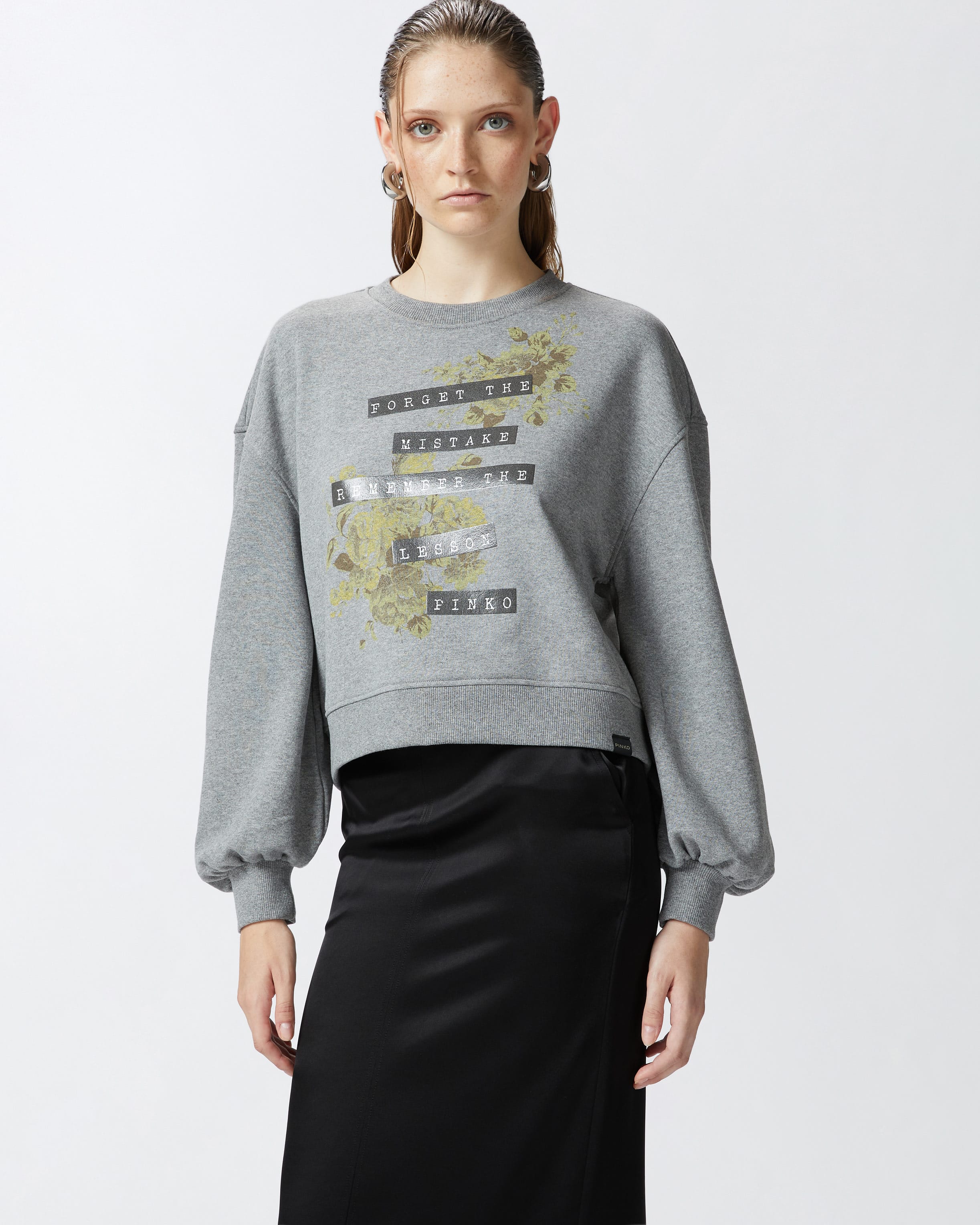 Yellow sweatshirt with rose sale