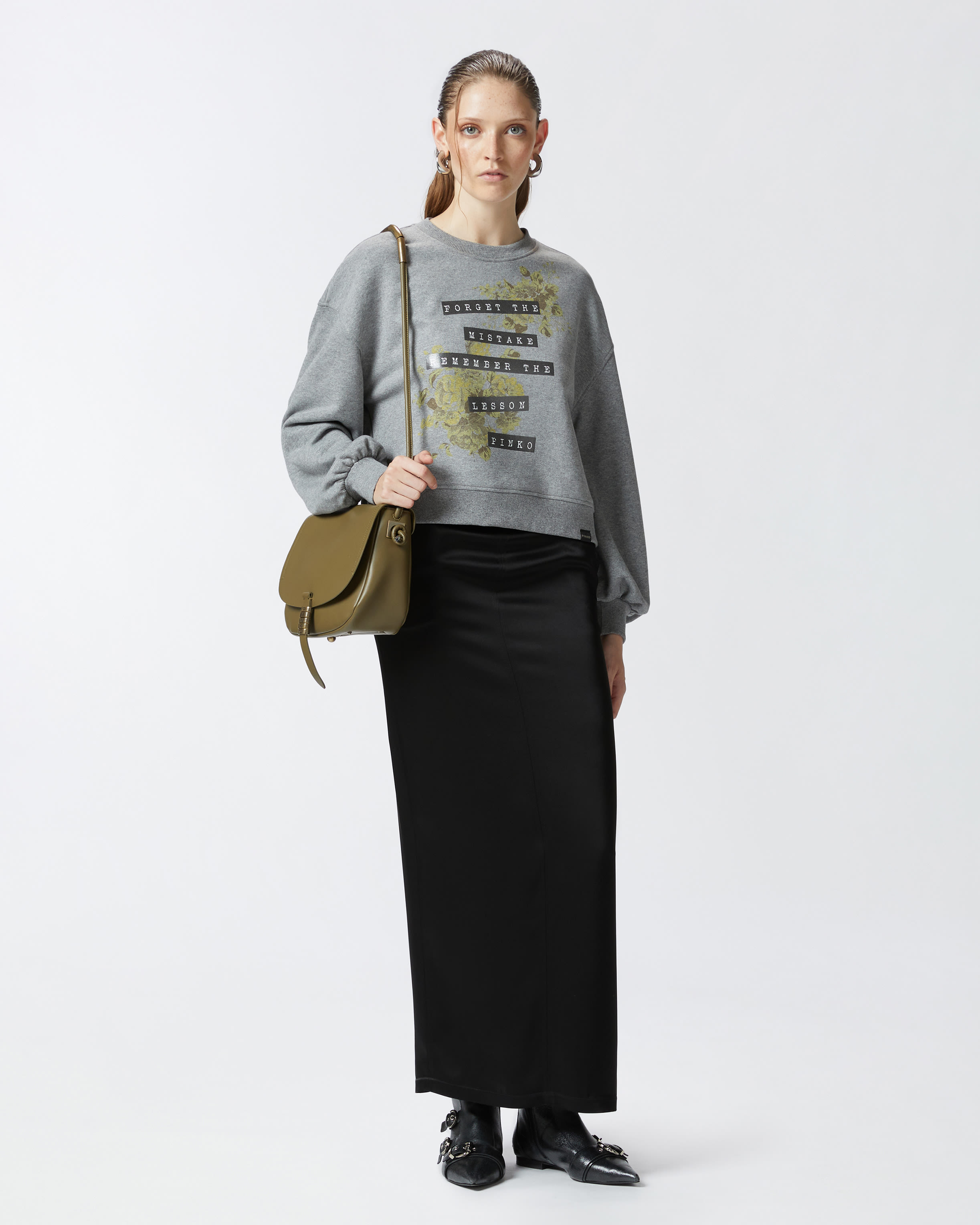 Yellow sweatshirt with rose 2025
