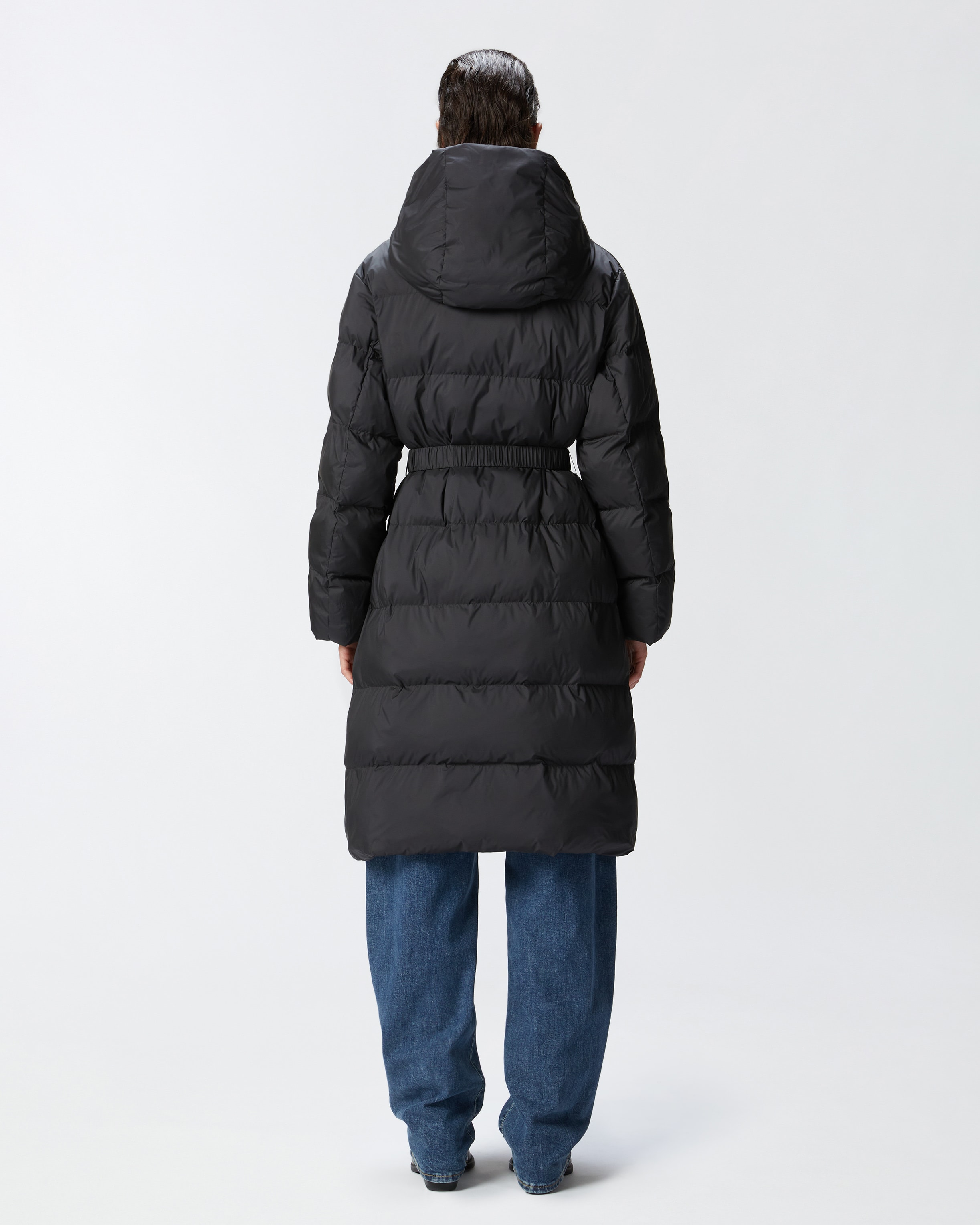 Padded technical canvas pea coat with belt PINKO → Shop Online