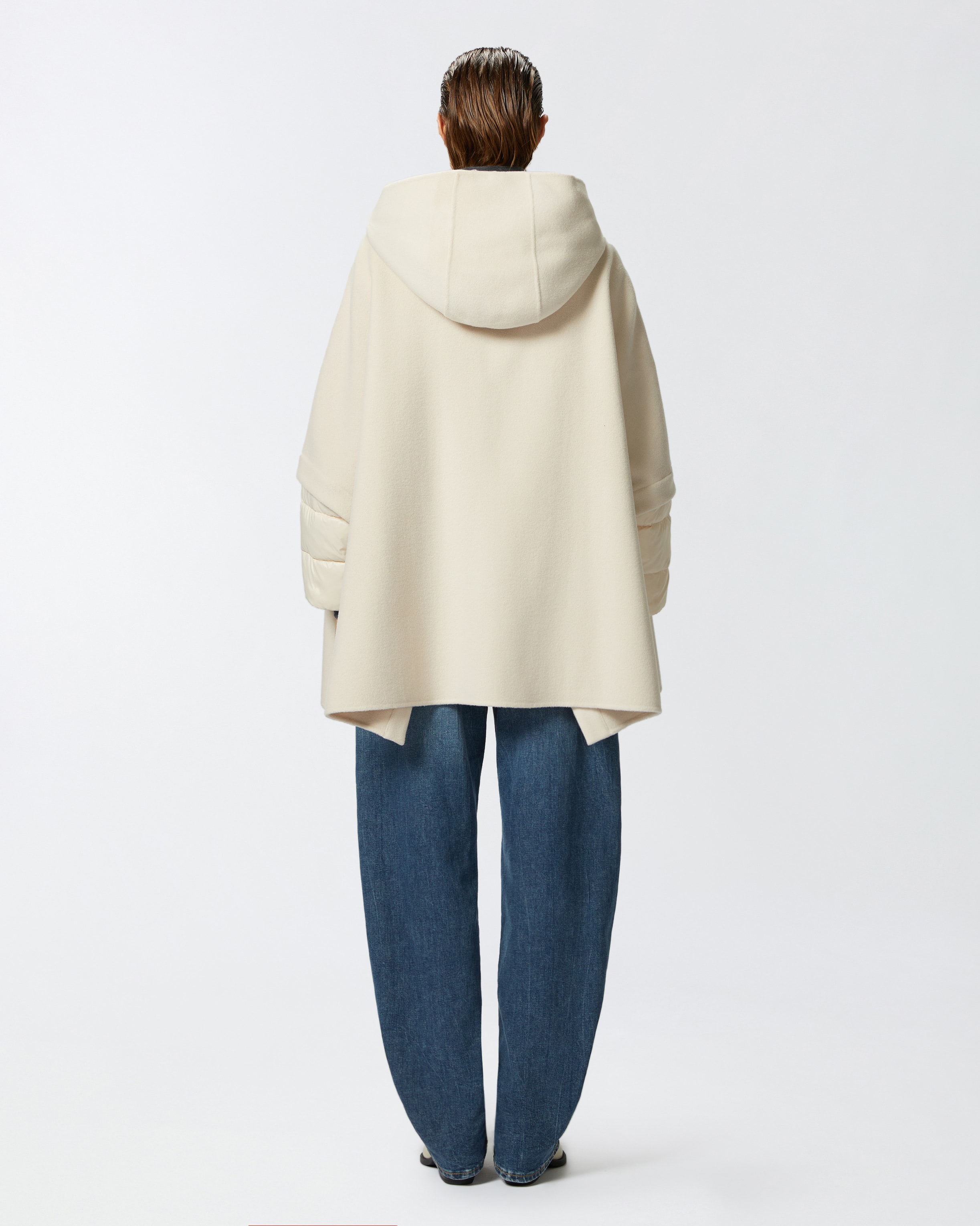 Down cape coat sales